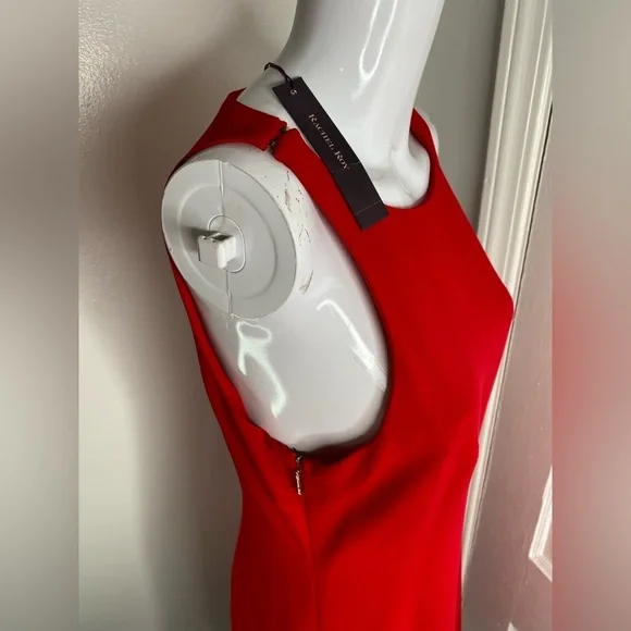 RACHEL ROY NWT Red Fit and Flare Designer Sleeveless Dress - Picture 6 of 12